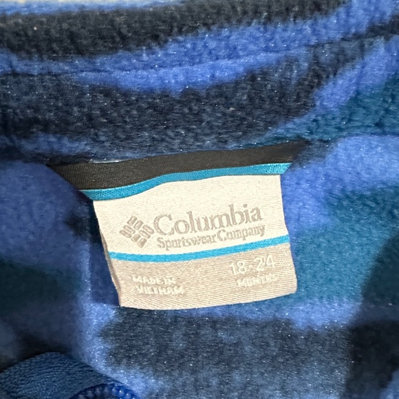 Columbia Blue and Black Patterned Fleece Jacket - Picture 2 of 5